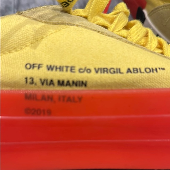 Off-White Size 46 / 13 Yellow Men's Low top Vulcanized Sneakers - Picture 10 of 16